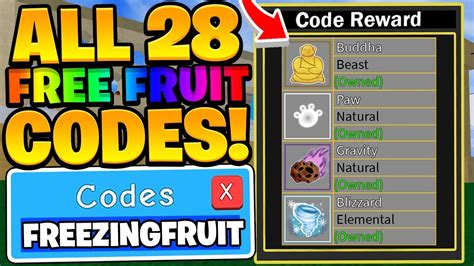 reward codes for Blox Fruits